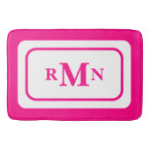 Preppy heet roze elegante minimale moderne monogra badmat (Voorkant)