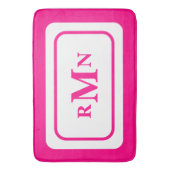 Preppy heet roze elegante minimale moderne monogra badmat (Voorkant Verticaal)