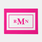 Preppy heet roze elegante minimale moderne monogra deurmat (Voorkant)