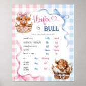 Preppy Heifer of Bull Gender Onthullen Oude Vrouw  Poster (Voorkant)