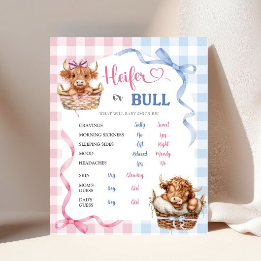 Preppy Heifer of Bull Gender Onthullen Oude Vrouw  Poster