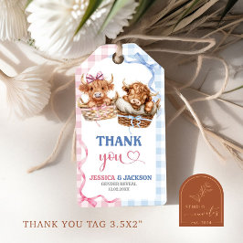 Preppy Heifer of Bull Gender Reveal Gift Labels Cadeaulabel