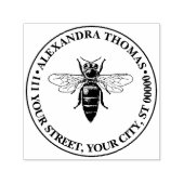 Preppy Heraldic  Bee #2 Naam Retouradres Zelfinktende Stempel (Design)