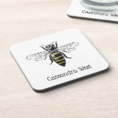 Preppy Heraldic  Bee #2 Wapenmunt C Bier Onderzetter (Linkerzijde)