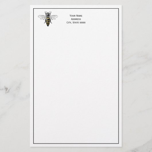 Preppy Heraldic  Bee #2 Wapenmunt C Briefpapier (Voorkant)