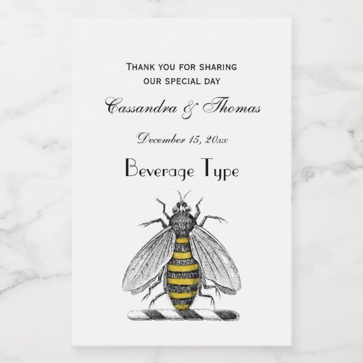 Preppy Heraldic  bijencoat van wapenemblemie C Voedselcontainer Etiket (Enkel label)