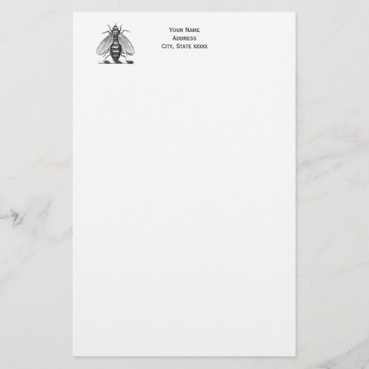 Preppy Heraldic  bijenlaag van het wapenembleem Briefpapier (Voorkant)