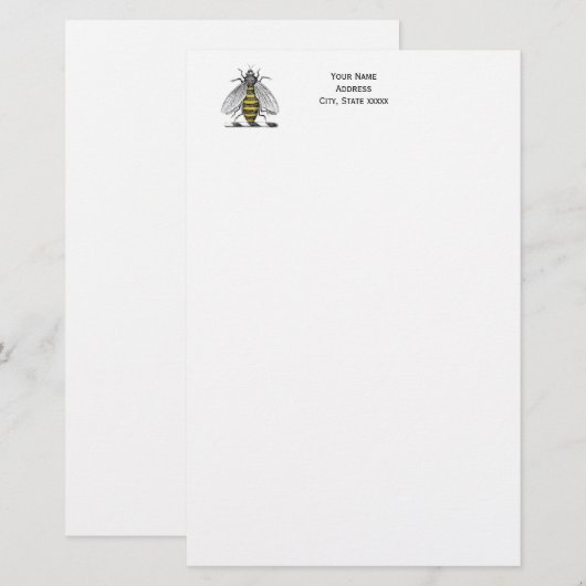 Preppy Heraldic  bijenlaag van het wapenembleem C Briefpapier (Voorkant / Achterkant)