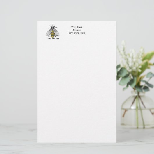 Preppy Heraldic  bijenlaag van het wapenembleem C Briefpapier (Staand voorkant)