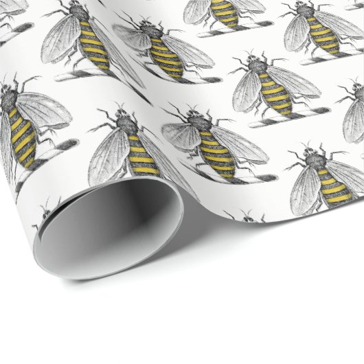 Preppy Heraldic  bijenlaag van het wapenembleem C Cadeaupapier (Rol Hoek)