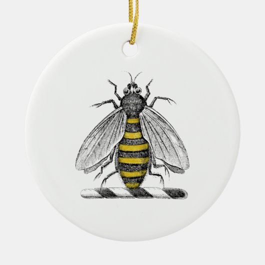 Preppy Heraldic  bijenlaag van het wapenembleem C Keramisch Ornament (Voorkant)