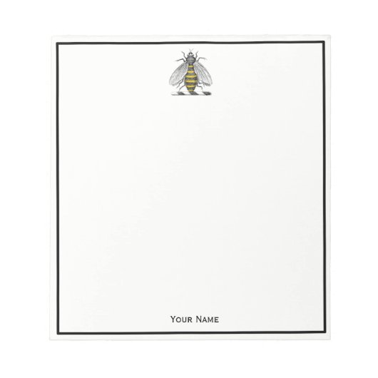 Preppy Heraldic bijenlaag van het wapenembleem C Notitieblok (Voorkant)