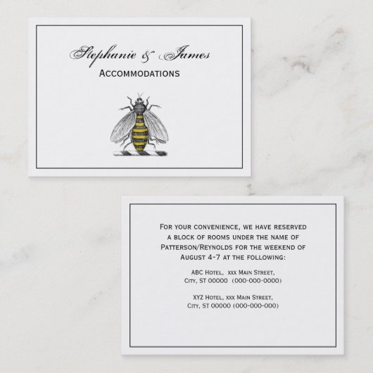 Preppy Heraldic  bijenlaag van het wapenembleem C Visitekaartje (Voorkant / Achterkant)