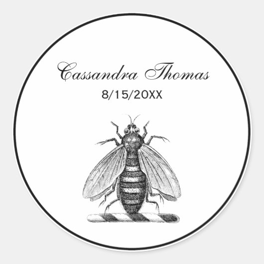 Preppy Heraldic  bijenlaag van het wapenembleem Ronde Sticker (Voorkant)