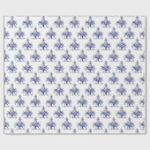 Preppy Heraldic Blue Pineapple Coat of Arms Crest Cadeaupapier (Vlak)
