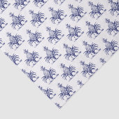 Preppy Heraldic Blue Pineapple Coat of Arms Crest Tissuepapier (Detail)