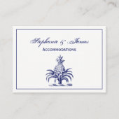 Preppy Heraldic Blue Pineapple Coat of Arms Crest Visitekaartje (Voorkant)