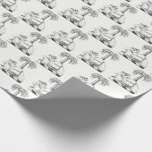 Preppy Heraldic Camel Palm Tree Coat of Arms Cadeaupapier (Hoek)