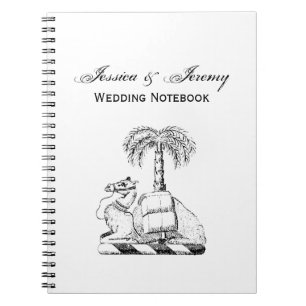 Preppy Heraldic Camel Palm Tree Coat of Arms Notitieboek