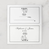 Preppy Heraldic Camel Palm Tree Coat of Arms Plaatskaartje (Buitenkant ongevouwen)