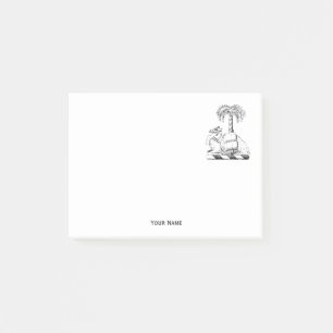 Preppy Heraldic Camel Palm Tree Coat of Arms Post-it® Notes