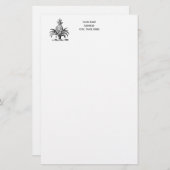 Preppy Heraldic Pineapple Coat of Arms Crest Briefpapier (Voorkant / Achterkant)