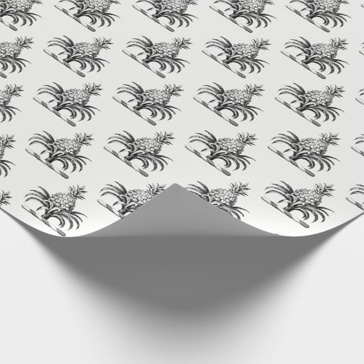 Preppy Heraldic Pineapple Coat of Arms Crest Cadeaupapier (Hoek)