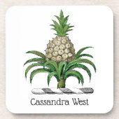 Preppy Heraldic Pineapple Coat of Arms Crest Drankjes Onderzetter (Voorkant)