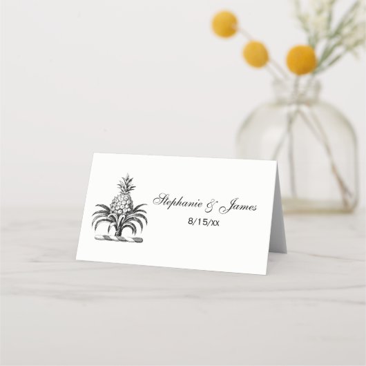 Preppy Heraldic Pineapple Coat of Arms Crest Plaatskaartje (Voorkant)