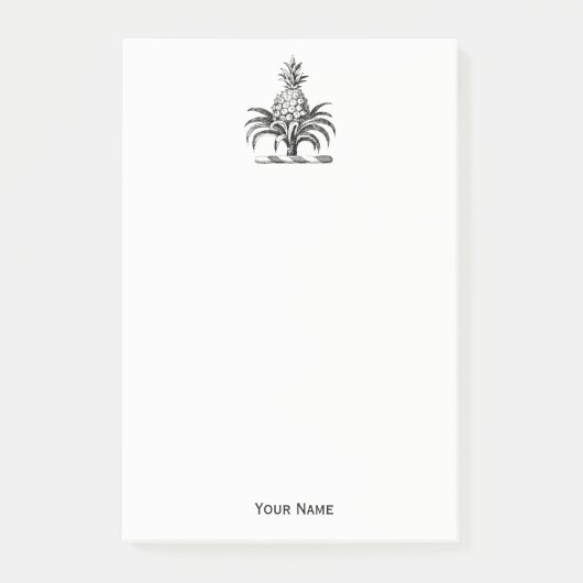 Preppy Heraldic Pineapple Coat of Arms Crest Post-it® Notes (Voorkant)