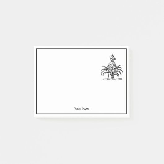 Preppy Heraldic Pineapple Coat of Arms Crest Post-it® Notes (Voorkant)