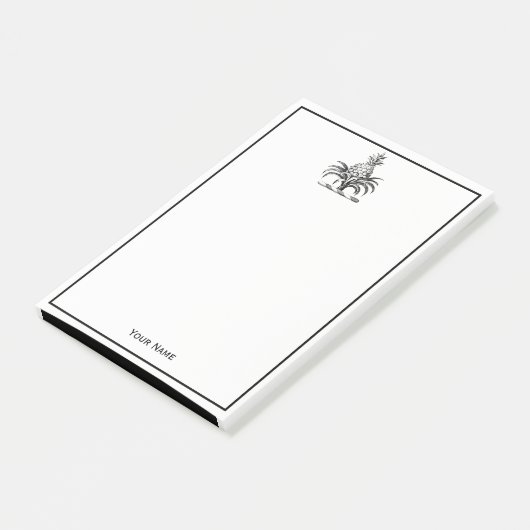 Preppy Heraldic Pineapple Coat of Arms Crest Post-it® Notes (Schuin)