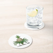 Preppy Heraldic Pineapple Coat of Arms Crest Ronde Kartonnen Onderzetter (Insitu)