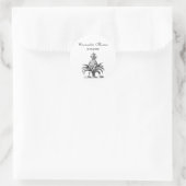 Preppy Heraldic Pineapple Coat of Arms Crest Ronde Sticker (Tas)