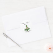 Preppy Heraldic Pineapple Coat of Arms Crest Ronde Sticker (Envelop)