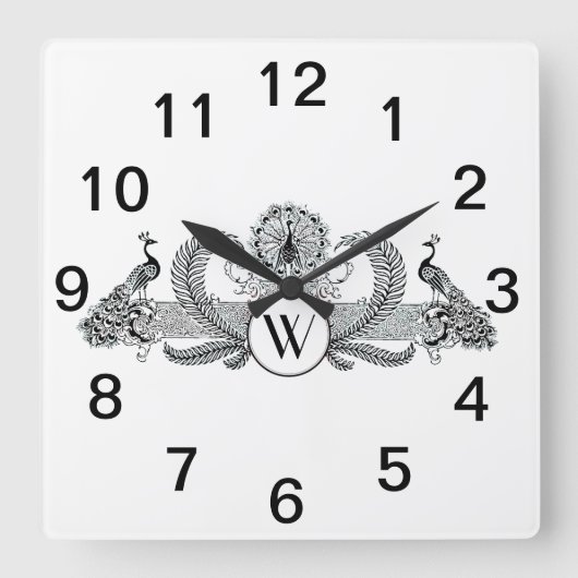 Preppy Heraldic Pineapple Coat of Arms Crest Vierkante Klok (Voorkant)