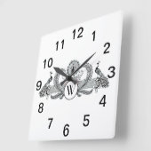 Preppy Heraldic Pineapple Coat of Arms Crest Vierkante Klok (Hoek)