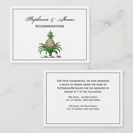 Preppy Heraldic Pineapple Coat of Arms Crest Visitekaartje (Voorkant / Achterkant)
