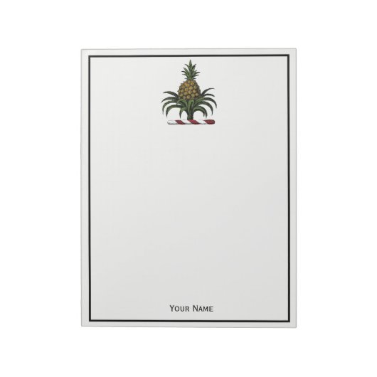 Preppy Heraldic Pineapple Crest Color RWT Notitieblok (Linkerzijde)