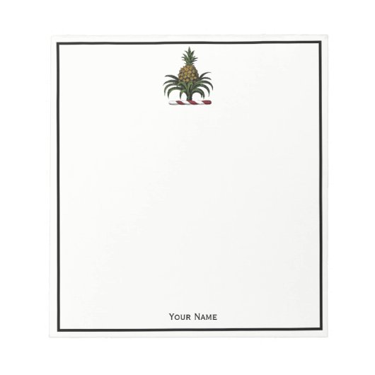 Preppy Heraldic Pineapple Crest Color RWT Notitieblok (Voorkant)