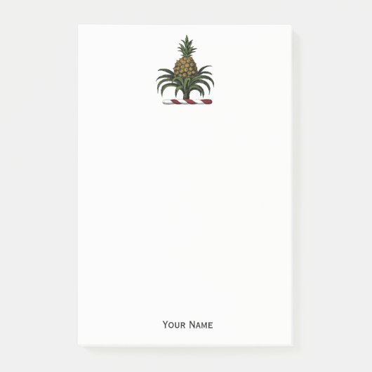 Preppy Heraldic Pineapple Crest Color RWT Post-it® Notes (Voorkant)