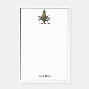 Preppy Heraldic Pineapple Crest Color RWT Post-it® Notes