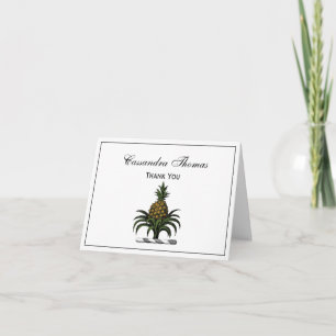 Preppy Heraldic Pineapple Crest Color WT Bedankkaart