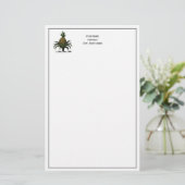 Preppy Heraldic Pineapple Crest Color WT Briefpapier (Staand voorkant)
