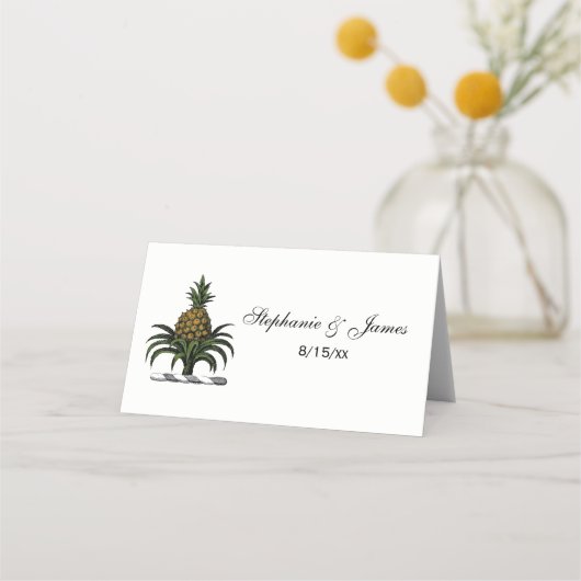 Preppy Heraldic Pineapple Crest Color WT Plaatskaartje (Voorkant)