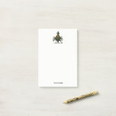 Preppy Heraldic Pineapple Crest Color WT Post-it® Notes (Op bureau)
