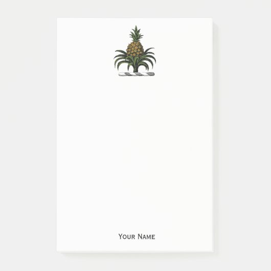 Preppy Heraldic Pineapple Crest Color WT Post-it® Notes (Voorkant)