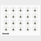 Preppy Heraldic Pineapple Crest Color WT Ronde Sticker (Vel)