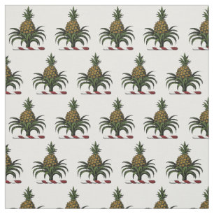 Preppy Heraldic Pineapple Crest Color WT Stof