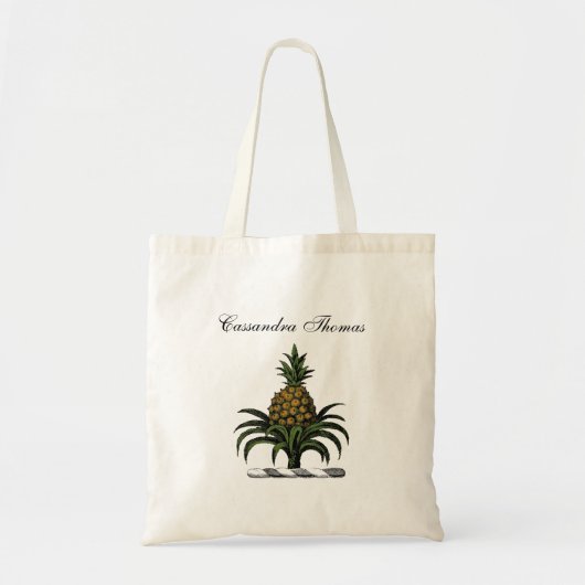 Preppy Heraldic Pineapple Crest Color WT Tote Bag (Voorkant)